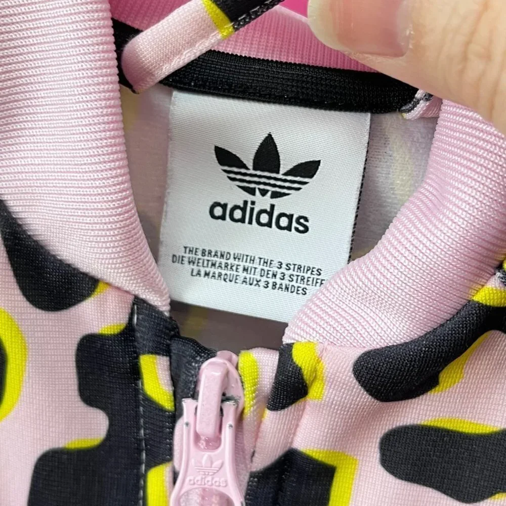 Adidas Leopard Print‎ Pink Track Suit- Size 9-12m